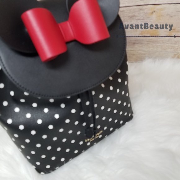Disney polka dots black kate spade new york minnie mouse bag backpack white main image 12